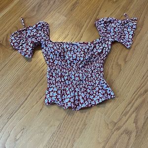 Reformation Solis floral top size extra small red